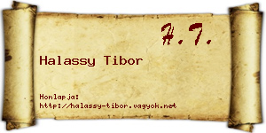 Halassy Tibor névjegykártya